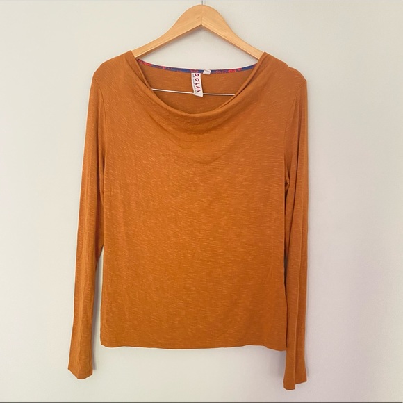 DOLAN Mustard Kirby Cowlneck Longsleeve Top - Picture 3 of 12